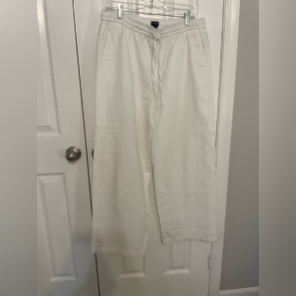 J. Crew linen blend slim wide-leg drawstring pants 12